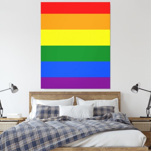De kleuren van de regenboog canvas afdruk (Insitu (Slaapkamer))