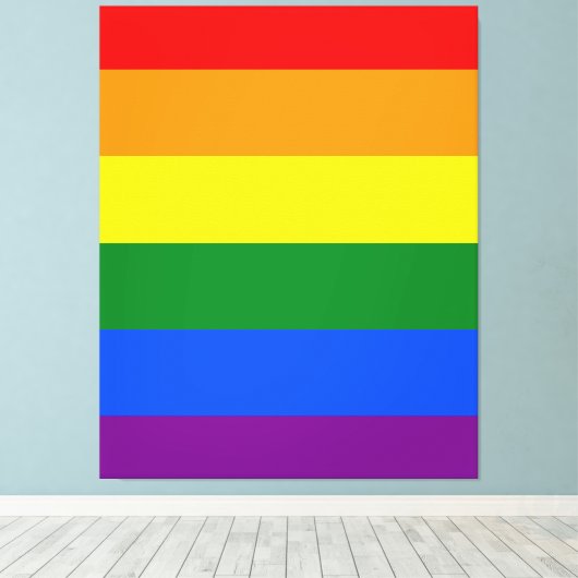 De kleuren van de regenboog canvas afdruk (Insitu (Houten vloer))