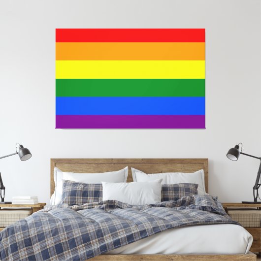 De kleuren van de regenboog canvas afdruk (Insitu (Slaapkamer))