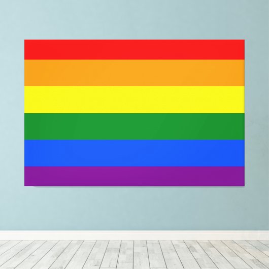 De kleuren van de regenboog canvas afdruk (Insitu (Houten vloer))