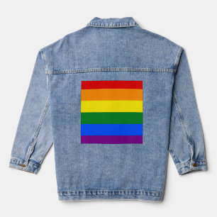 De kleuren van de regenboog denim jacket