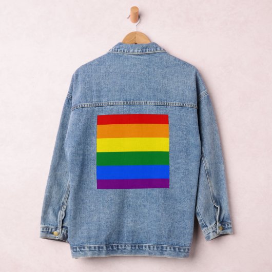 De kleuren van de regenboog denim jacket (Hangar)
