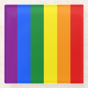 De kleuren van de regenboog glazen onderzetter