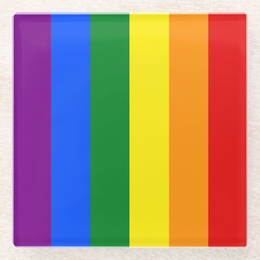De kleuren van de regenboog glazen onderzetter (Voorkant)