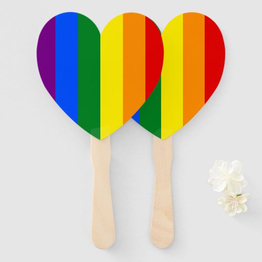 De kleuren van de regenboog handwaaier (Voorkant en achterkant)