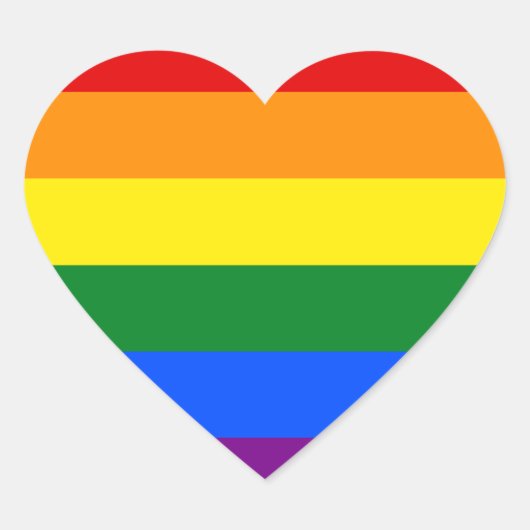 De kleuren van de regenboog hart sticker (Voorkant)