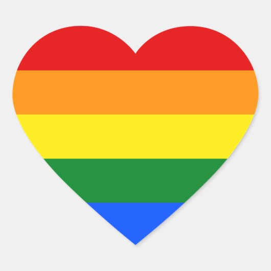 De kleuren van de regenboog hart sticker (Voorkant)