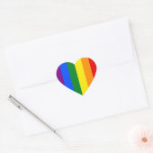 De kleuren van de regenboog hart sticker (Envelop)