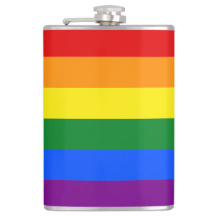 De kleuren van de regenboog heupfles