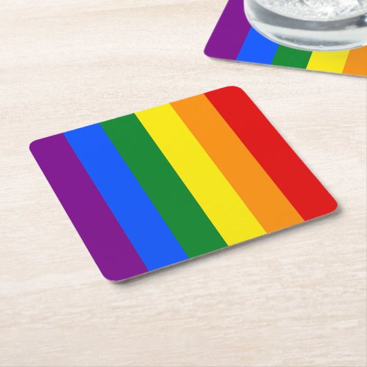 De kleuren van de regenboog kartonnen onderzetters (Schuin)