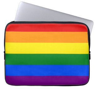 De kleuren van de regenboog laptop sleeve