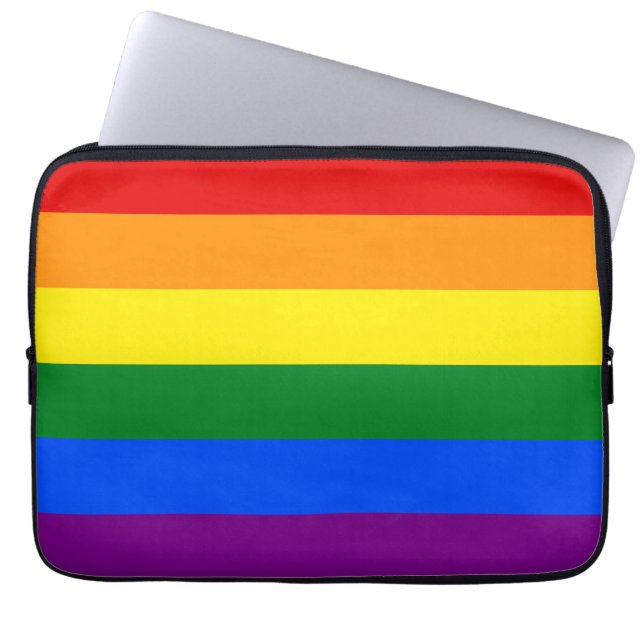 De kleuren van de regenboog laptop sleeve (Voorkant)
