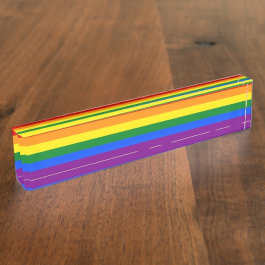 De kleuren van de regenboog naambordje (Zijkant)