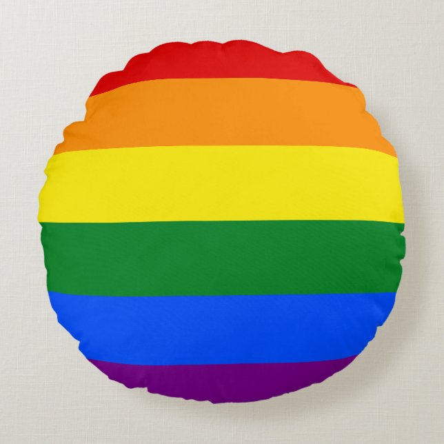 De kleuren van de regenboog rond kussen (Voorkant)