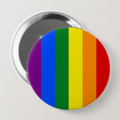 De kleuren van de regenboog ronde button 4,0 cm (Voorkant /achterkant)