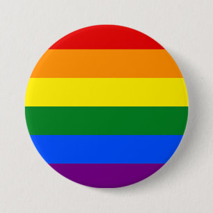 De kleuren van de regenboog ronde button 7,6 cm