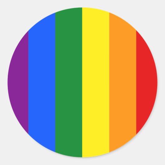 De kleuren van de regenboog ronde sticker (Voorkant)