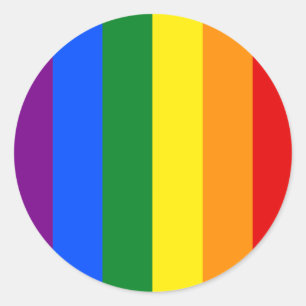 De kleuren van de regenboog ronde sticker
