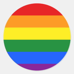 De kleuren van de regenboog ronde sticker