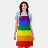 De kleuren van de regenboog schort (Gedragen)