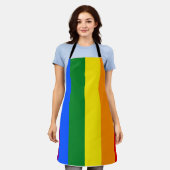 De kleuren van de regenboog schort (Gedragen)