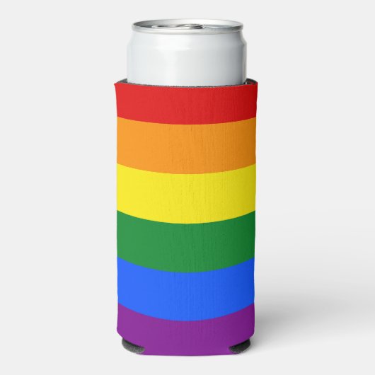 De kleuren van de regenboog seltzer blikjeskoeler (Seltzer Achterkant)