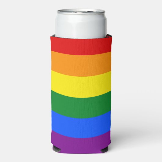 De kleuren van de regenboog seltzer blikjeskoeler (Seltzer Voorkant)