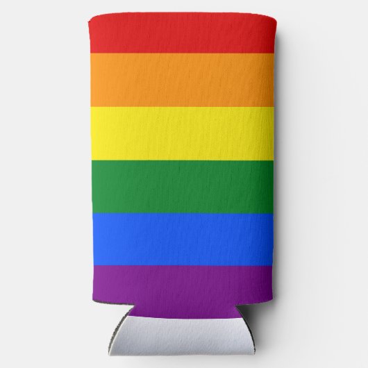 De kleuren van de regenboog seltzer blikjeskoeler (Achterkant)