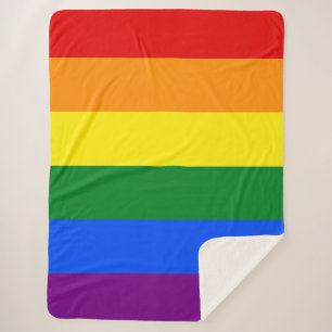 De kleuren van de regenboog sherpa deken