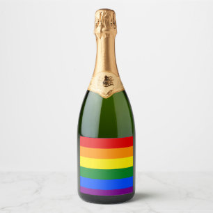 De kleuren van de regenboog sparkling wijnetiket