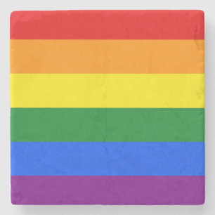 De kleuren van de regenboog stenen onderzetter