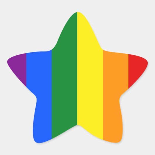 De kleuren van de regenboog ster sticker (Voorkant)
