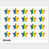De kleuren van de regenboog ster sticker (Vel)