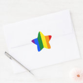 De kleuren van de regenboog ster sticker (Envelop)