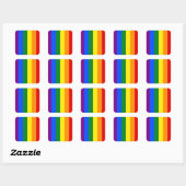 De kleuren van de regenboog vierkante sticker (Vel)