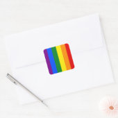De kleuren van de regenboog vierkante sticker (Envelop)
