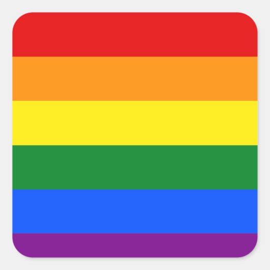 De kleuren van de regenboog vierkante sticker (Voorkant)