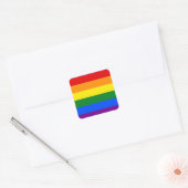 De kleuren van de regenboog vierkante sticker (Envelop)
