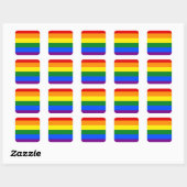 De kleuren van de regenboog vierkante sticker (Vel)