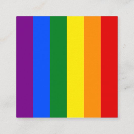 De kleuren van de regenboog vierkante visitekaartje (Achterkant)