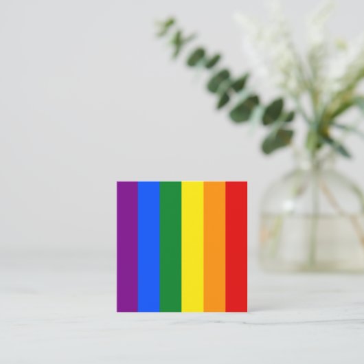 De kleuren van de regenboog vierkante visitekaartje (Staand voorkant)