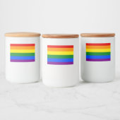 De kleuren van de regenboog voedselcontainer etiket (Flessen)