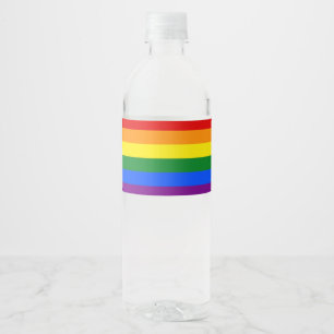 De kleuren van de regenboog waterfles etiket
