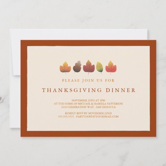 De kleuren van de Thanksgiving van de fallkleppen Kaart (Voorkant)