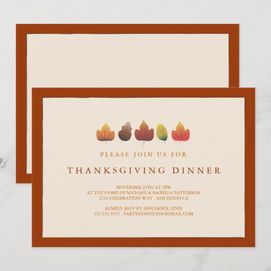 De kleuren van de Thanksgiving van de fallkleppen  Kaart (Voorkant / Achterkant)