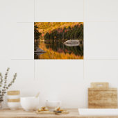 De kleuren van de val weerspiegelen op Beaver Pond Poster (Keuken)