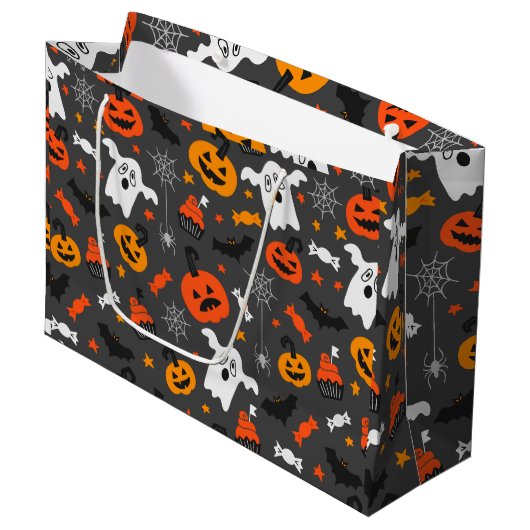De kleuren van de valkleuren Halloween symbolen pa Groot Cadeauzakje (Voorkant Gekanteld)