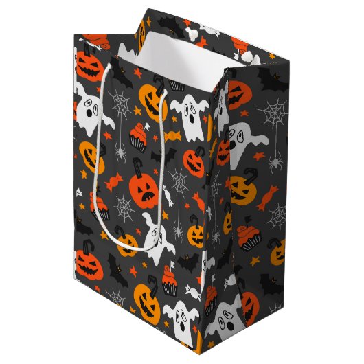 De kleuren van de valkleuren Halloween symbolen pa Medium Cadeauzakje (Voorkant Gekanteld)