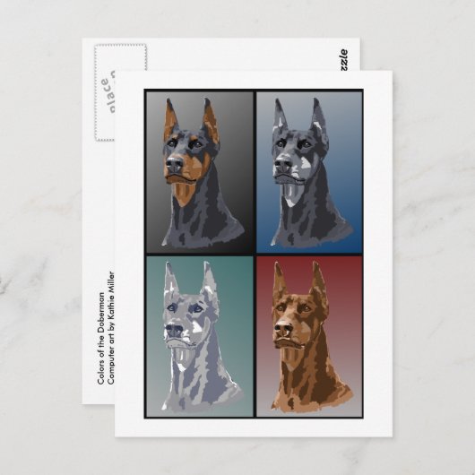 De Kleuren van Doberman Briefkaart (Voorkant / Achterkant)