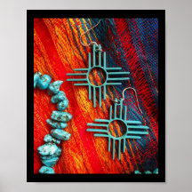De kleuren van een Santa Fe Sunset Turquoise Zia S